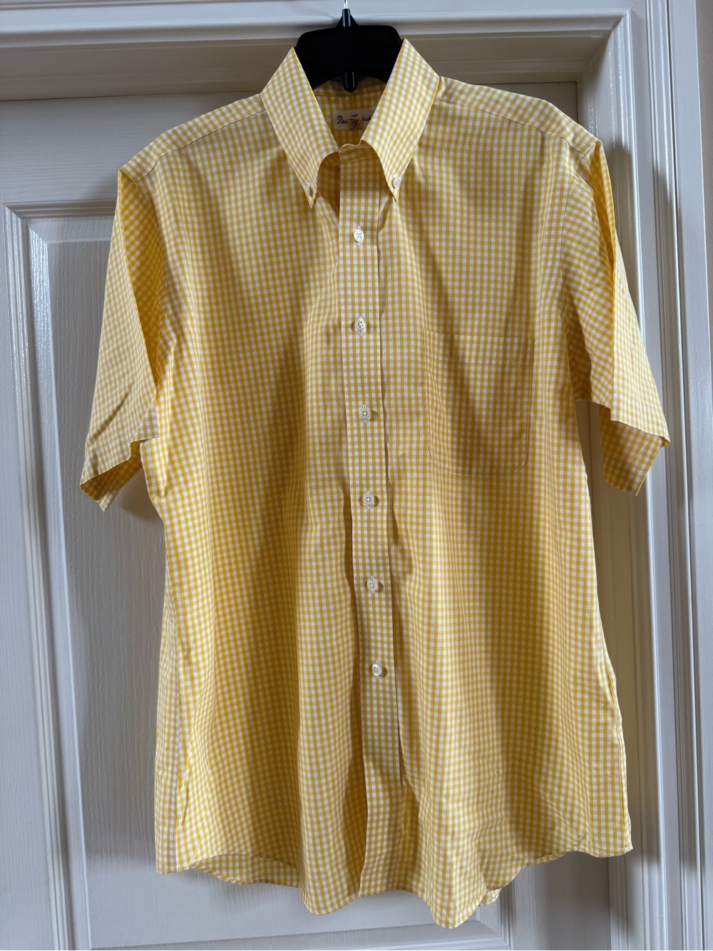 Paul Frederick Cotton Broadcloth Yellow Short Sleeve Shirt Men's Size 16